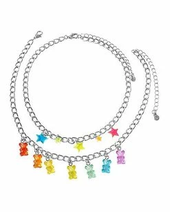 Best Pirce 🌟 Gummy Bear and Star Chain Choker Necklaces - 2 Pack 😀