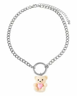 Deals 🎉 Fuzzy Bear Chain Choker Necklace ❤️ -Playboy Shop 03752490 b