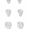 Best Pirce 👍 Multi-Pack CZ Silvertone Titanium Stud Earrings 3 Pair - 20 Gauge 🤩