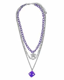 Buy 😍 3 Row Dice and Butterfly Chain Necklace 😉 -Playboy Shop 03752763 b