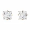Best Sale 👏 Square CZ Rose Goldplated Stud Earrings - 20 Gauge ✔️ -Playboy Shop 03752797 a