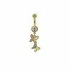 Best Pirce ❤️ CZ Goldplated Butterfly Dangle Belly Ring - 14 Gauge 🤩 -Playboy Shop 03752938 a