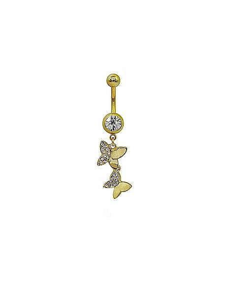 Best Pirce β€οΈ CZ Goldplated Butterfly Dangle Belly Ring - 14 Gauge π€© 3 Best Pirce β€οΈ CZ Goldplated Butterfly Dangle Belly Ring - 14 Gauge π€©
