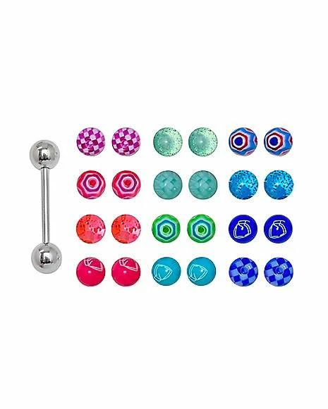 Best Pirce π Barbell with Extra Balls 24 Pack - 14 Gauge π 3 Best Pirce π Barbell with Extra Balls 24 Pack - 14 Gauge π