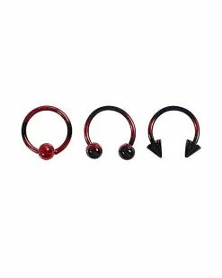 Top 10 🧨 Multi-Pack Red and Black Ombre Septum Rings 3 Pack - 16 Gauge ❤️