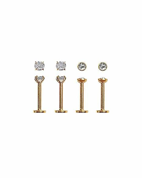 Discount β€οΈ Prong Round CZ Labret Lip Rings 4 Pack - 16 Gauge π 3 Discount β€οΈ Prong Round CZ Labret Lip Rings 4 Pack - 16 Gauge π