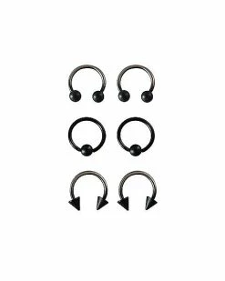 Best reviews of 😍 Multi-Pack Black Ombre Horseshoes and Captive Rings 6 Pack - 16 Gauge 🔥