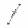 Best reviews of ✨ CZ Ornate Cross Industrial Barbell - 14 Gauge 🤩 -Playboy Shop 03753282 a