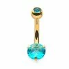 Discount π Aqua CZ Goldplated Belly Ring - 14 Gauge π 2 Discount π Aqua CZ Goldplated Belly Ring - 14 Gauge π -Playboy Shop 03753365 a