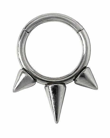Brand new 𧨠Black Spike Titanium Septum Ring - 16 Gauge βοΈ 3 Brand new 𧨠Black Spike Titanium Septum Ring - 16 Gauge βοΈ