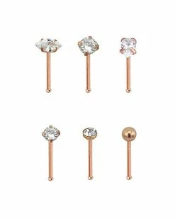 Cheap 🤩 Multi-Pack Shaped CZ Nose Pins 6 Pack - 20 Gauge ⌛ -Playboy Shop 03753464 a