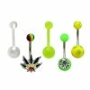 Promo π Multi-Pack CZ Weed Leaf Belly Rings 5 Pack - 14 Gauge π 1 Promo π Multi-Pack CZ Weed Leaf Belly Rings 5 Pack - 14 Gauge π -Playboy Shop 03753548 a