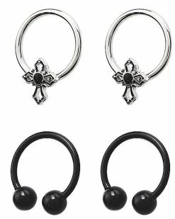 Outlet π Multi-Pack Black Cross Captive Rings and Horseshoes 4 Pack - 16 Gauge π€© 8 Outlet π Multi-Pack Black Cross Captive Rings and Horseshoes 4 Pack - 16 Gauge π€© -Playboy Shop 03753605 c