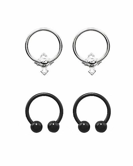 Outlet π Multi-Pack Black Cross Captive Rings and Horseshoes 4 Pack - 16 Gauge π€© 6 Outlet π Multi-Pack Black Cross Captive Rings and Horseshoes 4 Pack - 16 Gauge π€© - Image 4