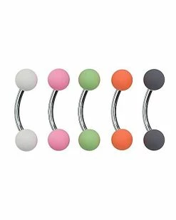 Best Pirce 👏 Multi-Pack Orange and Green Curved Barbells 5 Pack - 16 Gauge 👍