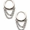 Best deal 💯 2 Row Chain Dangle Huggie Hoop Earrings - 20 Gauge 👍 -Playboy Shop 03755022 a