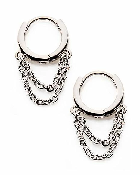 Best deal π― 2 Row Chain Dangle Huggie Hoop Earrings - 20 Gauge π 3 Best deal π― 2 Row Chain Dangle Huggie Hoop Earrings - 20 Gauge π