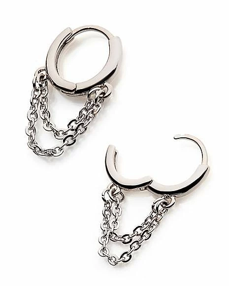 Best deal π― 2 Row Chain Dangle Huggie Hoop Earrings - 20 Gauge π 5 Best deal π― 2 Row Chain Dangle Huggie Hoop Earrings - 20 Gauge π - Image 3