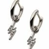 Discount 🌟 CZ Lightning Bolt Dangle Huggie Hoop Earrings - 20 Gauge 🎉 1 Discount 🌟 CZ Lightning Bolt Dangle Huggie Hoop Earrings - 20 Gauge 🎉 -Playboy Shop 03755030 a