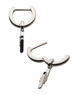 Discount π CZ Lightning Bolt Dangle Huggie Hoop Earrings - 20 Gauge π 4 Discount π CZ Lightning Bolt Dangle Huggie Hoop Earrings - 20 Gauge π -Playboy Shop 03755030 b