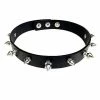 Top 10 🥰 Black Faux Leather Bolt Spiked Choker Necklace 😀 -Playboy Shop 03755337 a