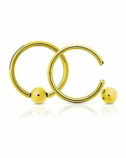 Best deal 👍 Body Sensitive Goldtone ASTM F-136 Titanium Captive Rings - 14 Gauge 🥰 -Playboy Shop 03757531 b