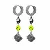 Best Sale 🎉 Yin Yang Smiley Dice Dangle Huggie Hoop Earrings - 18 Gauge 🛒 -Playboy Shop 03761640 a