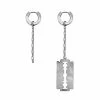 Outlet 🛒 Razor Chain Dangle Huggie Hoop Earrings - 18 Gauge ✔️ -Playboy Shop 03761657 a