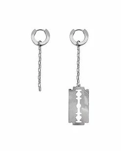 Outlet 🛒 Razor Chain Dangle Huggie Hoop Earrings - 18 Gauge ✔️