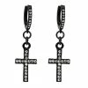 Best reviews of 🥰 CZ Black Cross Dangle Huggie Hoop Earrings - 18 Gauge 🛒 -Playboy Shop 03763877 a