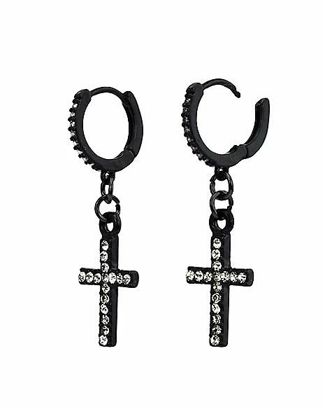 Best reviews of π₯° CZ Black Cross Dangle Huggie Hoop Earrings - 18 Gauge π 4 Best reviews of π₯° CZ Black Cross Dangle Huggie Hoop Earrings - 18 Gauge π - Image 2