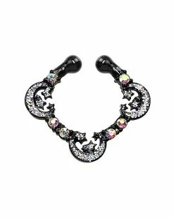 Wholesale ⭐ CZ Black Moon and Star Fake Septum Ring 🥰