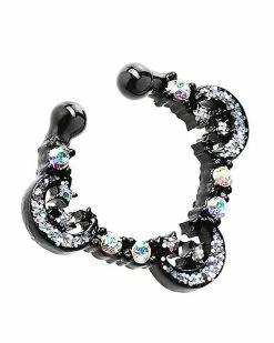 Wholesale ⭐ CZ Black Moon and Star Fake Septum Ring 🥰 -Playboy Shop 03764420 c