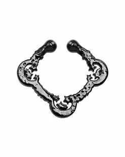 Wholesale ⭐ CZ Black Moon and Star Fake Septum Ring 🥰 -Playboy Shop 03764420 d