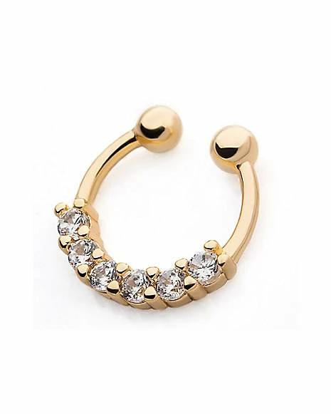 Cheap β¨ CZ Goldplated Fake Septum Ring π 4 Cheap β¨ CZ Goldplated Fake Septum Ring π - Image 2