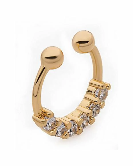 Cheap β¨ CZ Goldplated Fake Septum Ring π 5 Cheap β¨ CZ Goldplated Fake Septum Ring π - Image 3