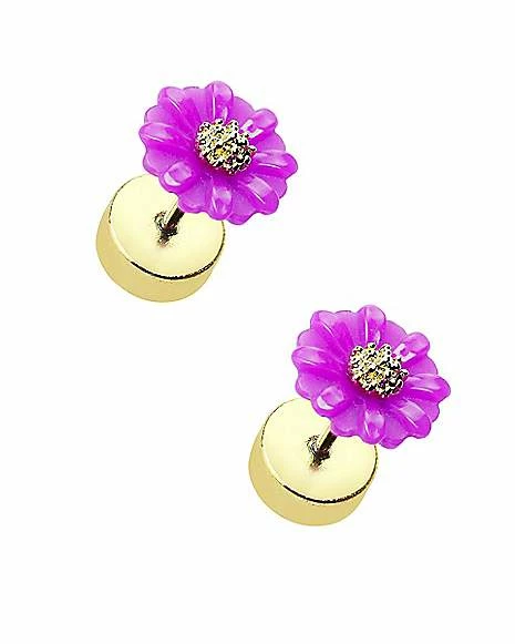 Best reviews of π Purple Daisy Fake Plug Earrings - 18 Gauge π 4 Best reviews of π Purple Daisy Fake Plug Earrings - 18 Gauge π - Image 2
