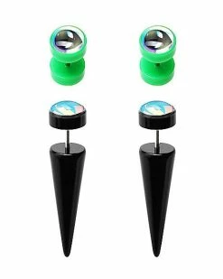 New 😀 Multi-Pack Alien and Moonstone-Effect Plugs and Tapers - 4 Pack 🤩 -Playboy Shop 03764776 c