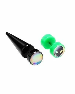 New 😀 Multi-Pack Alien and Moonstone-Effect Plugs and Tapers - 4 Pack 🤩 -Playboy Shop 03764776 d