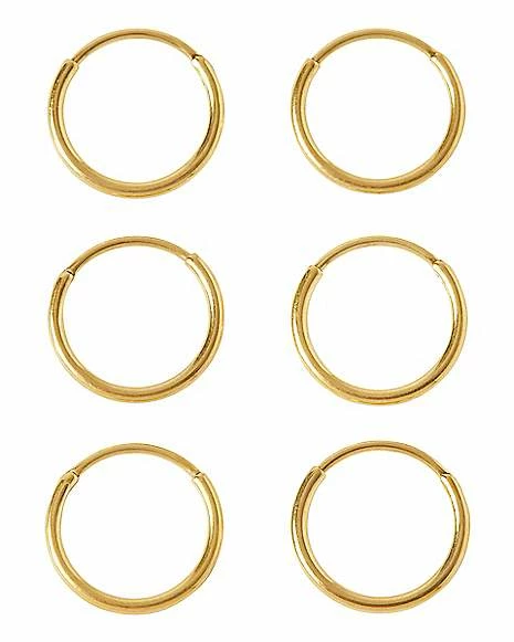 Buy 🛒 Multi-Pack Goldtone Endless Hoop Earrings 6 Pack - 20 Gauge 🛒 3 Buy 🛒 Multi-Pack Goldtone Endless Hoop Earrings 6 Pack - 20 Gauge 🛒