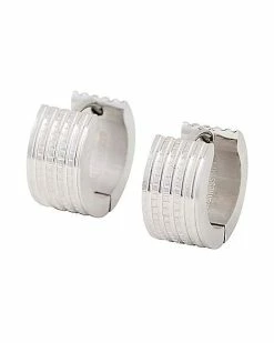 Budget 🎉 Square Textured Huggie Hoop Earrings - 18 Gauge 👍