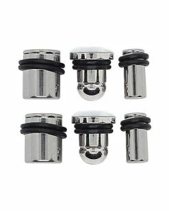 Cheapest π Multi-Pack CZ Silvertone Plugs - 3 Pair π 5 Cheapest π Multi-Pack CZ Silvertone Plugs - 3 Pair π -Playboy Shop 03767951 b