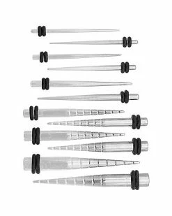 Budget 🥰 Multi-Pack Silvertone Textured Taper Set - 6 Pair 🧨