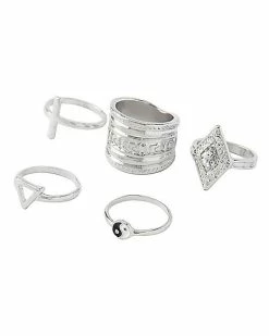 Wholesale 🔔 Multi-Pack Yin Yang and Cross Rings - 5 Pack 💯