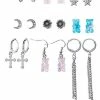 Flash Sale 🛒 Multi-Pack Cross Bear Butterfly Stud and Dangle Earrings - 9 Pair 🛒 -Playboy Shop 03771227 a