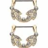 Discount ✔️ Goldtone and Clear Stone Leaves Nipple Barbells - 16 Gauge 👍 -Playboy Shop 03771565 a