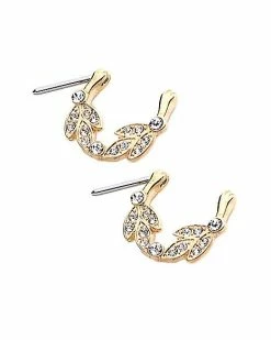 Discount βοΈ Goldtone and Clear Stone Leaves Nipple Barbells - 16 Gauge π 9 Discount βοΈ Goldtone and Clear Stone Leaves Nipple Barbells - 16 Gauge π -Playboy Shop 03771565 d