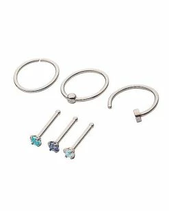 Best reviews of 🤩 Nose Bone and Hoop Nose Ring 6 Pack - 18 Gauge 😀 -Playboy Shop 03771714 a