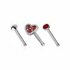 Best deal 🎁 Multi-Pack Red CZ Heart Bone Nose Rings 3 Pack - 20 Gauge 🤩 -Playboy Shop 03771763 a