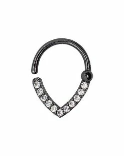 Brand new 🤩 Black CZ Hinged Septum Ring - 16 Gauge 💯